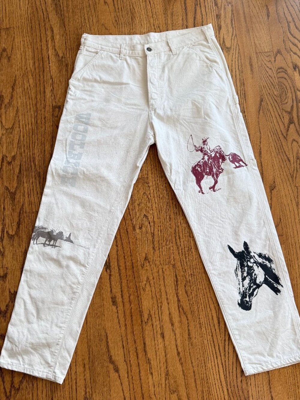 One Of These Days x Woolrich Painter Pants Cream Horse Print